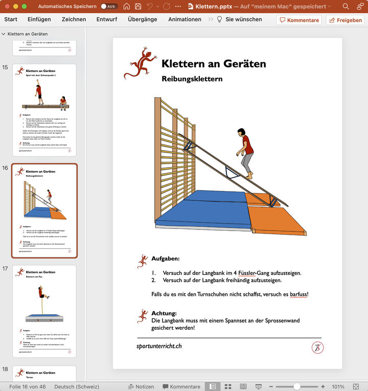 Klettern und Bouldern im Sportunterricht